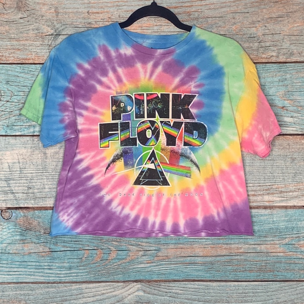 Pink Floyd Tie Dye Crop Top Medium